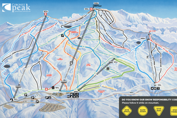 Coronet Peak Ski Area Map Queenstown