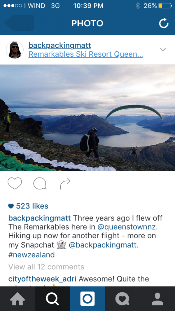 Top 10 Instagram Backpacking Matt