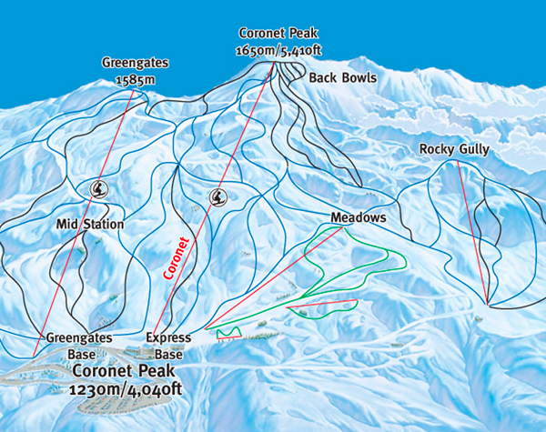 coronet peak trail map